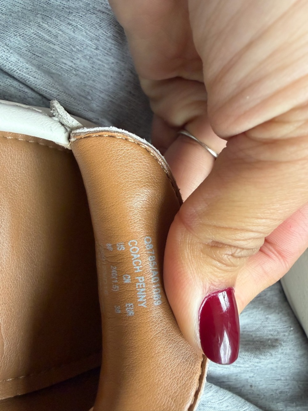 Coach Cream Leather Penny Loafers with Gold Accent - Picture 7 of 9